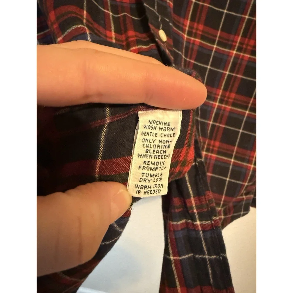 VINTAGE Ralph Lauren Plaid Shirt Mens XXL Custom Fit 90s Red Tartan Cotton Pony
